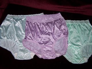 pairs shinny nylon brief panties size 6   lace waist bands