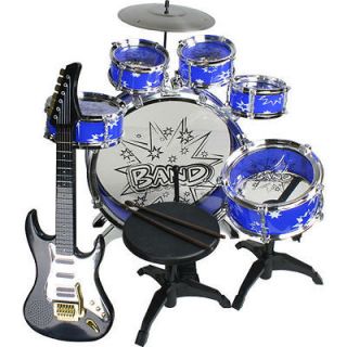   KIDS DRUM SET & ELECTRIC GUITAR MUSICAL TOY CHILDREND MUSIC PLAYSET