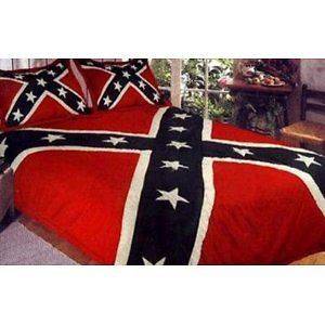Rebel Confederate Flag Comforter Set W/ Pillow Shams 100% Cotton T/F/Q 