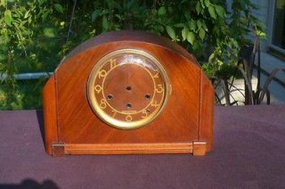   Deco Retro Westminster Walnut Shelf Mantle Chime Clock Case Original