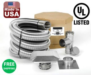 Chimney Liner Kit 6 x 35 Stainless Steel .006 316 Stove Inch Feet 