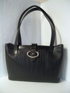 Vintage CHRISTIAN DIOR France Black Tote Bag Purse Handbag Leather