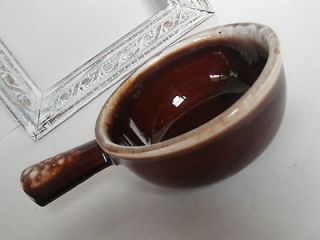   Brown Soup Bowl with Handle Brown Drip Glaze Bean/Chili Bowl Nice