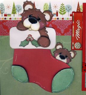 MERRY CHRISTMAS 2 premade scrapbook pages 4 album paper piecing 12x12 
