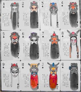   face painting playing cards chinese tradition opera art poker collect