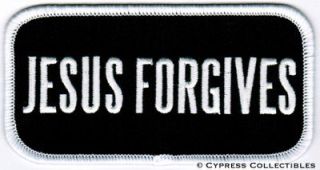 JESUS FORGIVES BIKER PATCH CHRISTIAN MOTORCYCLE EMBLEM iron on 