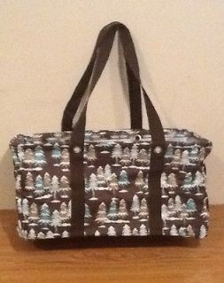 Thirty One Gifts   Large Utility Tote  Christmas Trees w/ Rubber 