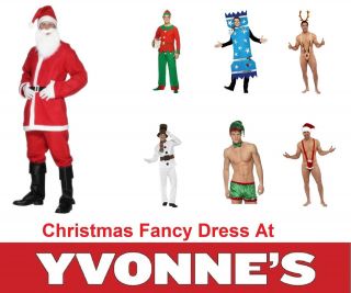 Mens Christmas Elf Santa Claus Snowman & More Fancy Dress Xmas 