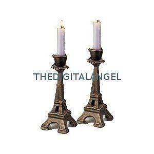 Eiffel Tower statue Candle holder candlestick sculpture set of 2 