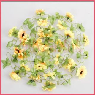 Artificial Sunflower Garland Silk Flower Vine for Home Wedding Garden 