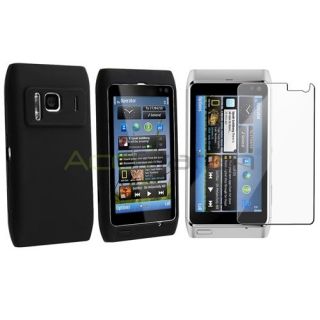   Soft Skin Case Cover+LCD Screen Protector Film For Nokia N8 NEW