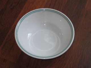 Corelle ROSEMARIE Soup Cereal Salad Bowl Two Green Bands on White 6 1 