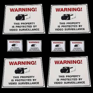 LOT OF CCTV VIDEO SPY SECURITY CAMERA SYSTEM IN USE WARNING SIGNS 