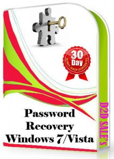 Windows 7 Vista Password Recovery Admin Login Reset CD