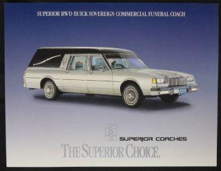 1990 Superior Coach Buick Sovereign hearse funeral car brochure