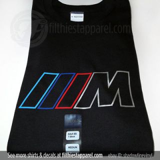 BMW ///M STRIPES outlines T shirt BMW Motorsport M1 M3 M5 E36 E46 
