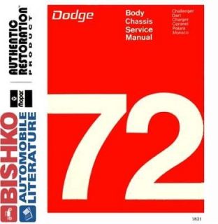 1972 Dodge Challenger Dart Coronet Shop Service Repair Manual CD 