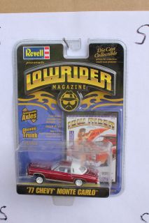 64 1977 CHEVROLET MONTE CARLO RED WITH WHITE TOP LOWRIDER MAGAZINE 