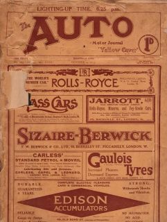 1913 Auto October 4 Daimler, Simplex, Cycle cars,Motorcycles;Lighting 
