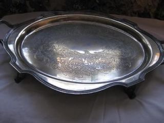 Vintage EPNS (electroplate silver) EGW&S Large footed Serving Tray 