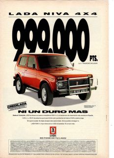 1992 LADA NIVA 4x4 MADE IN RUSSIA CAR VINTAGE ag2 PRINT AD in SPANISH