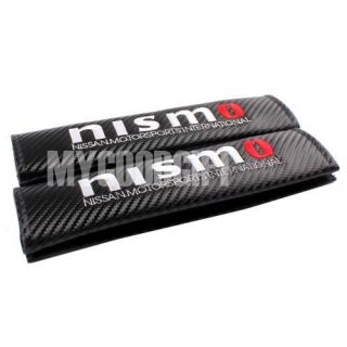 Auto Embroidered Carbon Fiber Seat Belt Shoulder Pads Nismo Free Ship