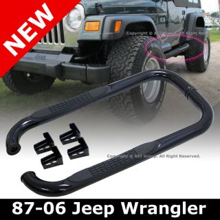 Jeep Wrangler TJ YJ 87 06 2 Door 3 Inch Black Running Board Side Steps 