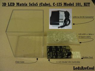3D LED Matrix 5x5x5 (Cube), C 125 Model 101, KIT
