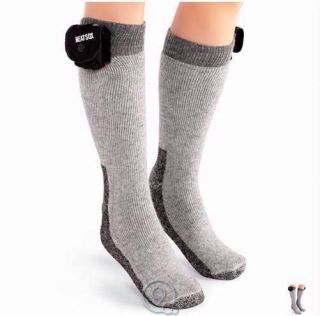 Heatsox Heated Socks Gray Unisex Heat Size Medium Battery Operated Men 