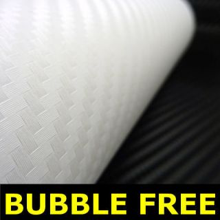 Proton White 3D Carbon Fibre Vinyl Wrap Bubble Free