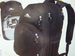 NEW HIGH SIERRA CYCLONE Backpack Laptop Bookbag SOLID BLACK Holds 15 