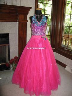 Tiffany Princess 13314 Fuchsia Sparkling Girls Pageant Gown 8