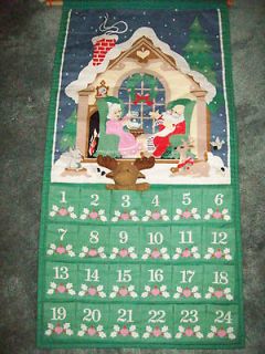   Countdown to Christmas Mr & Mrs Santa Green Advent Calendar with Moose
