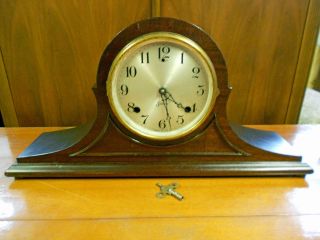 Antique Mahogany Sessions Mantle/Shelf Clock
