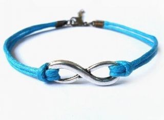   infinity bangle cuff antique silver karma cotton ropes bracelet wrist