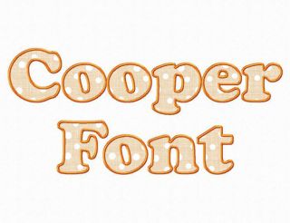 Cooper Applique Machine Embroidery Font Alphabet   3 Sizes