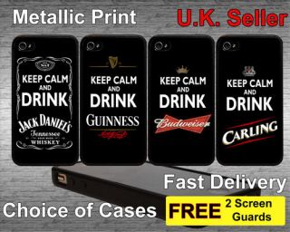 Keep Calm Carry on Jack Daniels Budweiser Guinness Carling iPhone 4 