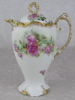 Vtg Imperial Limoges France Pink Roses Gold Porcelain Coffee Tea 