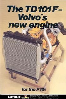 1986 Volvo F10 TD101F Truck Engine Brochure