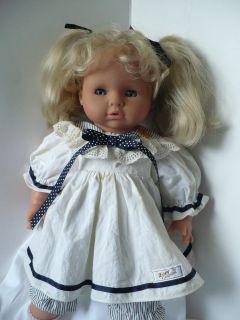   1985 BALICA BABY STAMPED MAX ZAPF BLOND 18 IN. DOLL BEAUTIFUL GERMANY