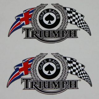 TRIUMPH CAFE RACER STICKERS,THRUX​TON,BONNEVILLE​,TRIUMPH,FLAGS