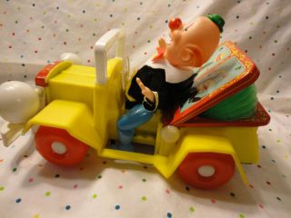 Battery Operated COMIC JUMPING MUSICAL JEEP W/ BOX, Clown, Alps Toys