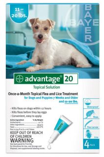 Advantage II for Dogs 11 20 lbs 4pk (4 Month Supply)