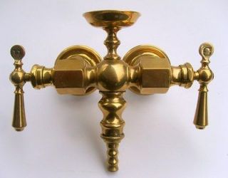 Vintage Brass Victorian Claw Foot Tub Faucet Set w Soap Holder