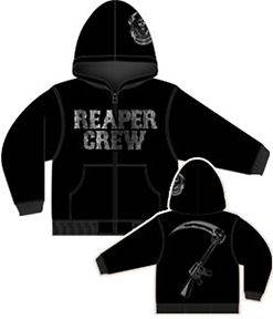 SONS OF ANARCHY Reaper Crew Zip Hoodie Sweatshirt NEW SOA