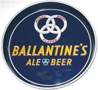 Vintage Ballantines Ale Beer Newark NJ 12 Tin Tray