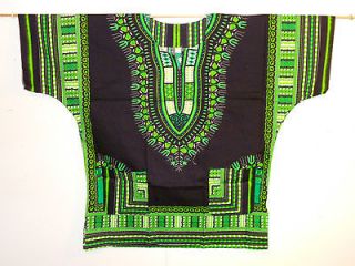   African Black Green DASHIKI 100% Cotton Africa Fashion Clothing OSFM