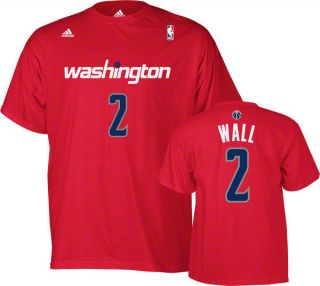 John Wall adidas Red Name and Number Washington Wizards T Shirt