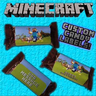 Minecraft Custom Self Adhesive Candy Labels Wrappers Favors 