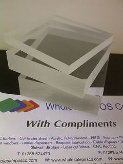 30MM THICK CLEAR ACRYLIC BLOCK CAST PERSPEX SHEET 210MM X 148MM A5 